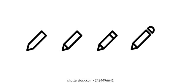 Conjunto de iconos de lápices. Estilo lineal. Iconos vectoriales
