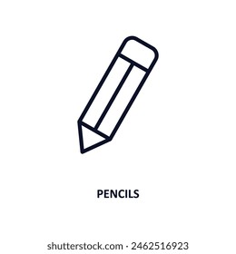 pencils icon. Thin line pencils icon from beauty and elegance collection. Outline vector isolated on white background. Editable pencils symbol can be used web and mobile