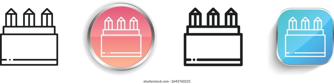 pencils icon. Thin Linear, Regular and Button Style Design Isolated On White Background