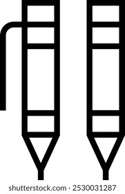 ícone lápis. Design de estilo linear fino isolado em fundo branco