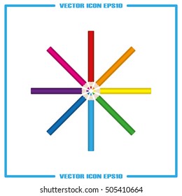 Pencils icon vector EPS 10, abstract sign flat design,  illustration modern isolated badge for website or app - stock info graphics