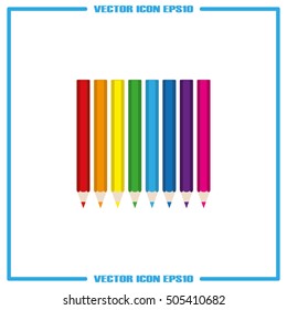 Pencils icon vector EPS 10, abstract sign flat design,  illustration modern isolated badge for website or app - stock info graphics