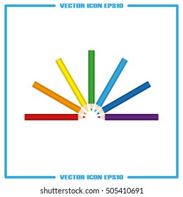 Pencils icon vector EPS 10, abstract sign flat design,  illustration modern isolated badge for website or app - stock info graphics