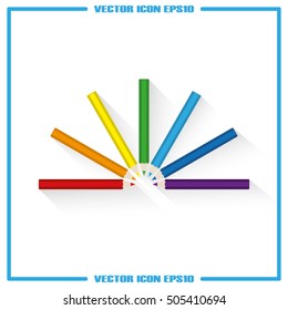 Pencils icon vector EPS 10, abstract sign flat design,  illustration modern isolated badge for website or app - stock info graphics