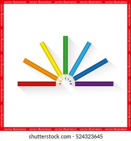 Pencils icon vector EPS 10, abstract sign flat design,  illustration modern isolated badge for website or app - stock info graphics