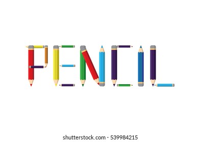 Pencils icon vector EPS 10, abstract sign flat design,  illustration modern isolated badge for website or app - stock info graphics