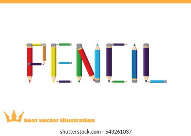 Pencils icon vector EPS 10, abstract sign flat design,  illustration modern isolated badge for website or app - stock info graphics