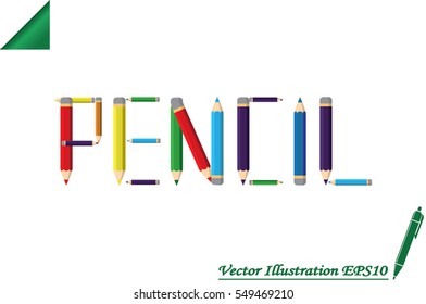 Pencils icon vector EPS 10, abstract sign flat design,  illustration modern isolated badge for website or app - stock info graphics