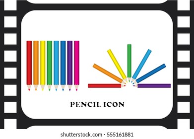 Pencils icon vector EPS 10, abstract sign flat design,  illustration modern isolated badge for website or app - stock info graphics