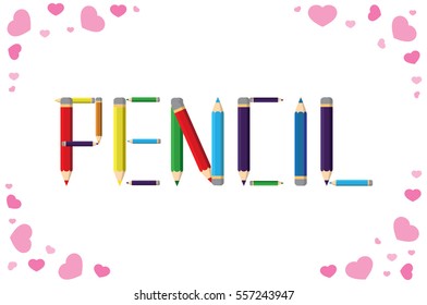 Pencils icon vector EPS 10, abstract sign flat design,  illustration modern isolated badge for website or app - stock info graphics