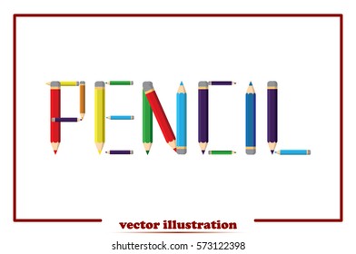Pencils icon vector EPS 10, abstract sign flat design,  illustration modern isolated badge for website or app - stock info graphics.
