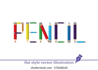 Pencils icon vector EPS 10, abstract sign flat design,  illustration modern isolated badge for website or app - stock info graphics