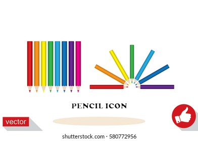Pencils icon vector EPS 10, abstract sign flat design,  illustration modern isolated badge for website or app - stock info graphics.