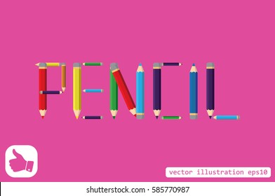 Pencils icon vector EPS 10, abstract sign flat design,  illustration modern isolated badge for website or app - stock info graphics