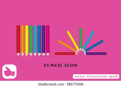 Pencils icon vector EPS 10, abstract sign flat design,  illustration modern isolated badge for website or app - stock info graphics