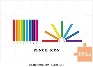 Pencils icon vector EPS 10, abstract sign flat design,  illustration modern isolated badge for website or app - stock info graphics