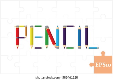 Pencils icon vector EPS 10, abstract sign flat design,  illustration modern isolated badge for website or app - stock info graphics