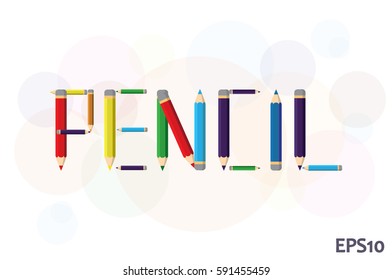 Pencils icon vector EPS 10, abstract sign flat design,  illustration modern isolated badge for website or app - stock info graphics