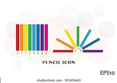 Pencils icon vector EPS 10, abstract sign flat design,  illustration modern isolated badge for website or app - stock info graphics