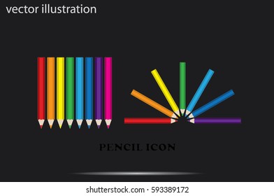Pencils icon vector EPS 10, abstract sign flat design,  illustration modern isolated badge for website or app - stock info graphics.