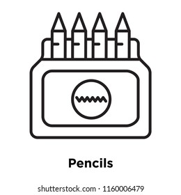 Pencils icon vector isolated on white background, Pencils transparent sign , sign and symbols in thin linear outline style