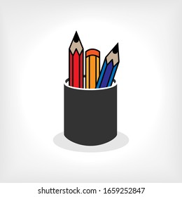 Pencils Icon. Write, Edit. Stationery Symbol for Design, Presentation, Website or Apps Elements - Vector. 