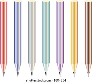 Pencils, illustrated, multicolor, vector illustration