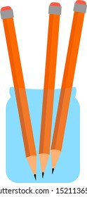 Pencils, illustration, vector on white background.