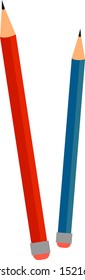 Lápices, ilustración, vector sobre fondo blanco.