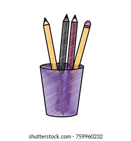 Pencils inside mug design