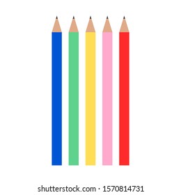 pencils isolated on white background. vector illustration