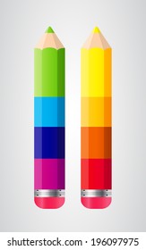 Pencils Isolated on White Background Vector Illustration 