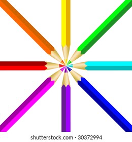 pencils isolated on white background. vector