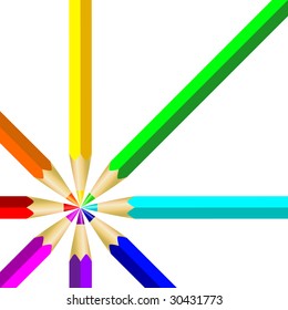 lápices aislados sobre fondo blanco. vector