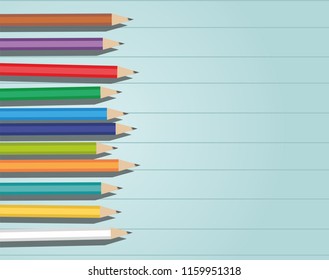 Сolor pencils isolated on wooden background