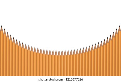 Pencils located arc on a white background. Vector illustration EPS 10