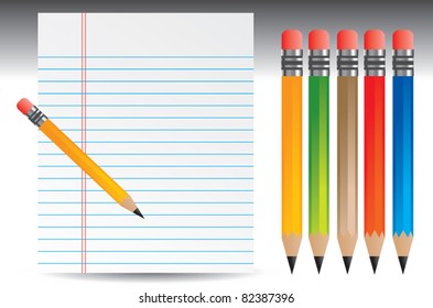 Pencils and notebook paper