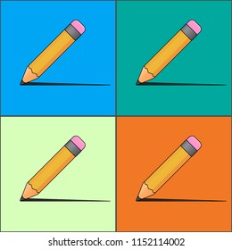 Pencils on different backgrounds