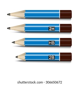 pencils on white background