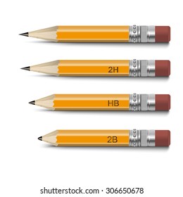 pencils on white background