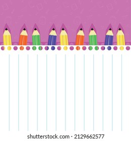 pencils over note of back to school