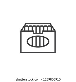 Pencils pack outline icon. linear style sign for mobile concept and web design. Box with Crayons simple line vector icon. Symbol, logo illustration. Pixel perfect vector graphics