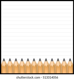 Pencils with paper background
