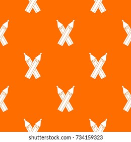 Pencils pattern repeat seamless in orange color for any design. Vector geometric illustration