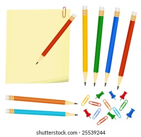 pencils & pins vector