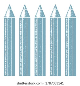 Pencils in a retro style isolated on white background
