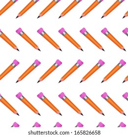 Pencils in a seamless pattern