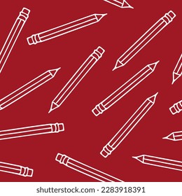 lápices de patrón sin fisuras dibujados a mano en forma de doodle. de vuelta a la escuela de fondo para papel de pared, papel de envoltura, textil. 