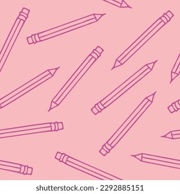 pencils seamless pattern hand drawn in doodle style. back to school background for wallpaper, wrapping paper, textile. 