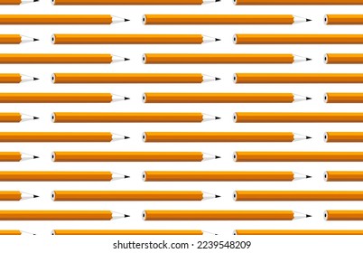 Papel de pared vectorial sin fisuras de lápices, fondo de patrón interminable de diferentes lápices.